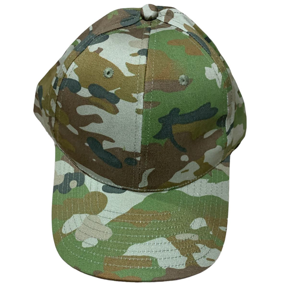 Experience the ultimate in comfort and style with the Army Australian Multicam Baseball Cap. This cap features an adjustable hook & loop back for a perfect fit, making it a One Size Fits All option. Upgrade your headwear game with this versatile and trendy cap!  www.moralepatches.com.au top view