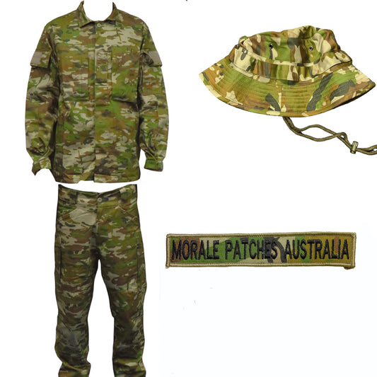 Bundle Includes - Cadet Shirt, Trousers, Giggle Hat and Plain Backed Name Tag AMCU

TOTAL RRP $179.80

OUR PRICE $159.95

Cadet Trousers AMCU: RRP $79.95

Cadet Shirt AMCU: RRP $69.95

Giggle Hat AMCU: $19.95

AMCU NAME TAG: $9.95 www.moralepatches.com.au