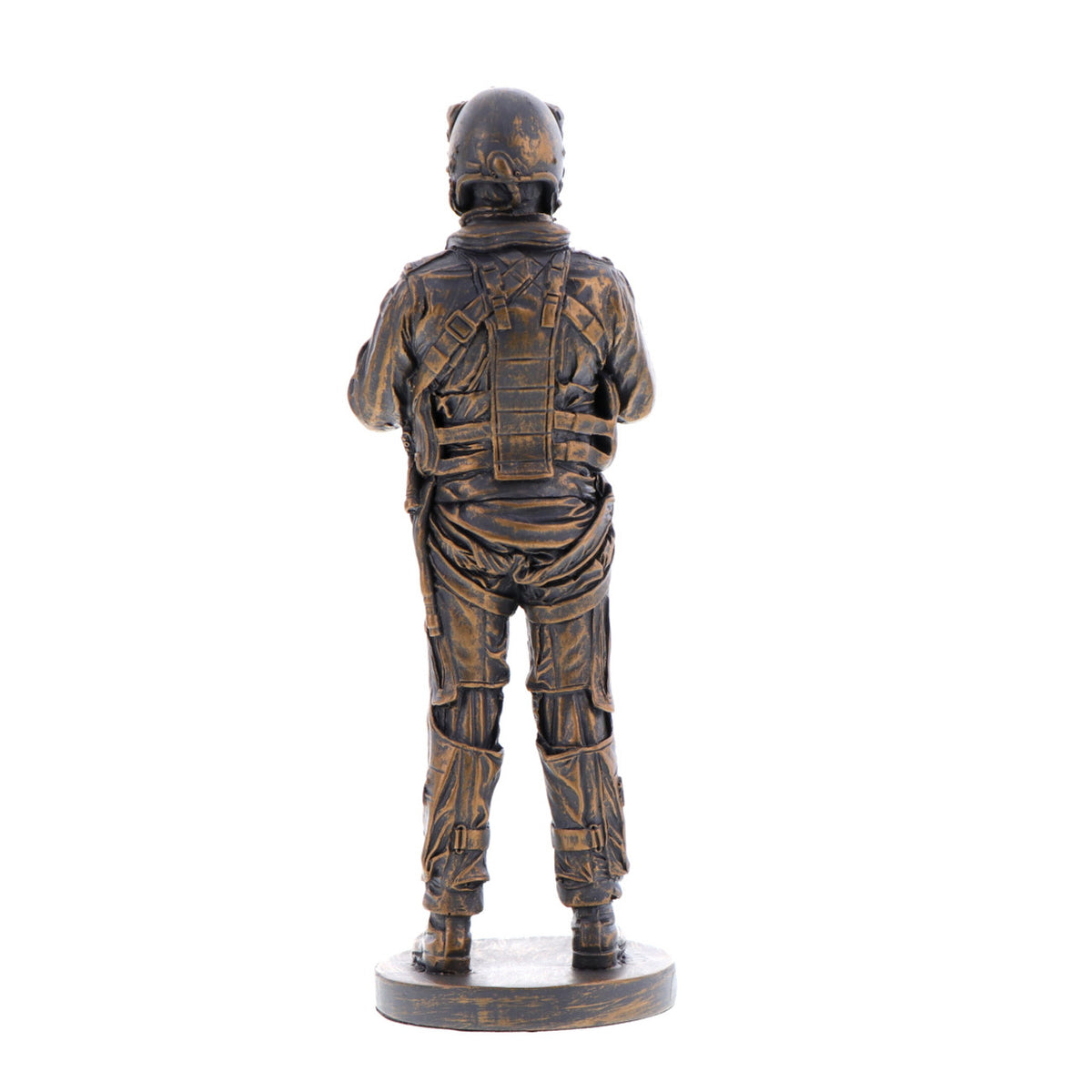 The stunning cold-cast bronze figurine of an RAAF aviator exudes power and determination. This intricately crafted piece captures the essence of the Royal Australian Air Force, showcasing their expertise and commitment to maintaining Australia's air power. www.moralepatches.com.au