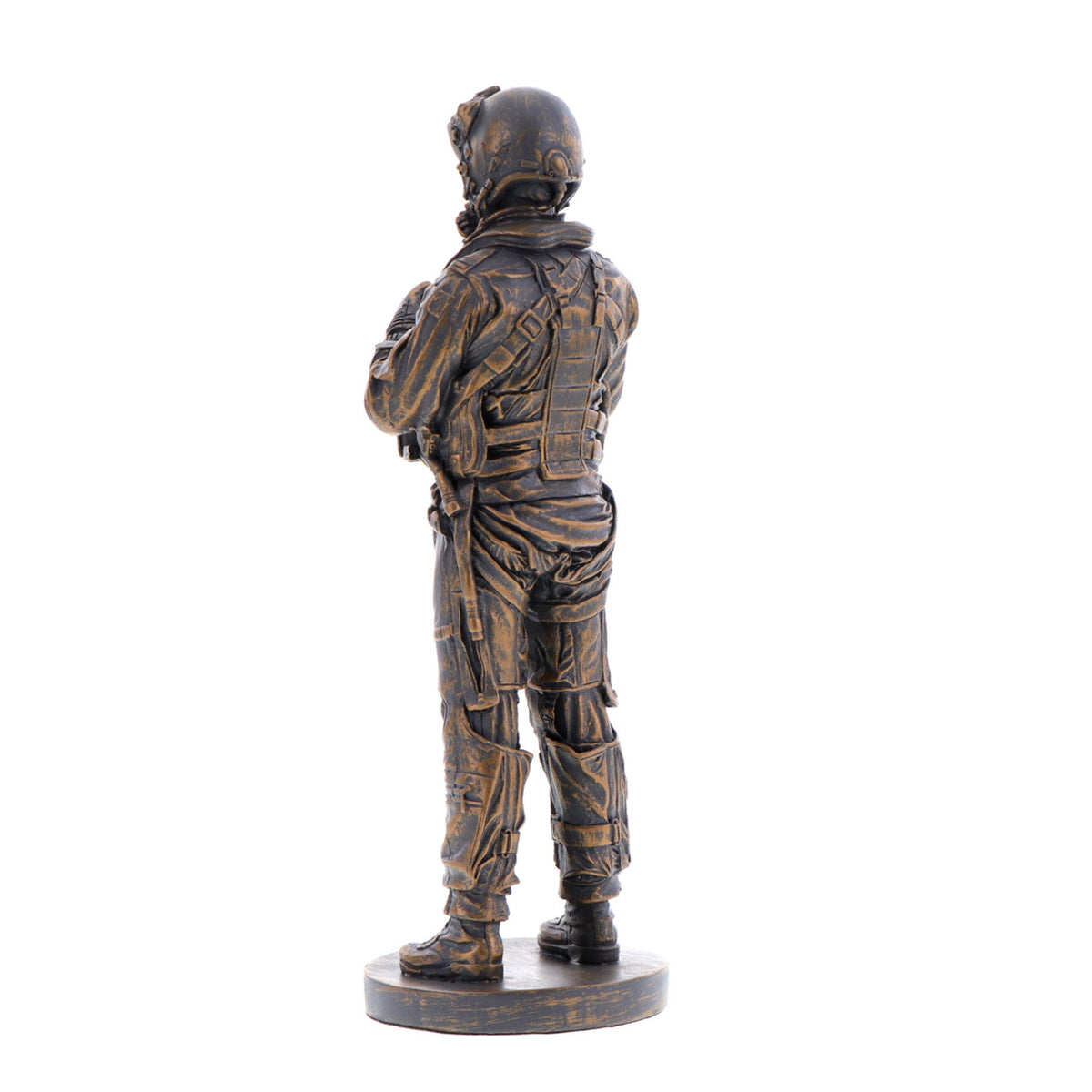 The stunning cold-cast bronze figurine of an RAAF aviator exudes power and determination. This intricately crafted piece captures the essence of the Royal Australian Air Force, showcasing their expertise and commitment to maintaining Australia's air power. www.moralepatches.com.au