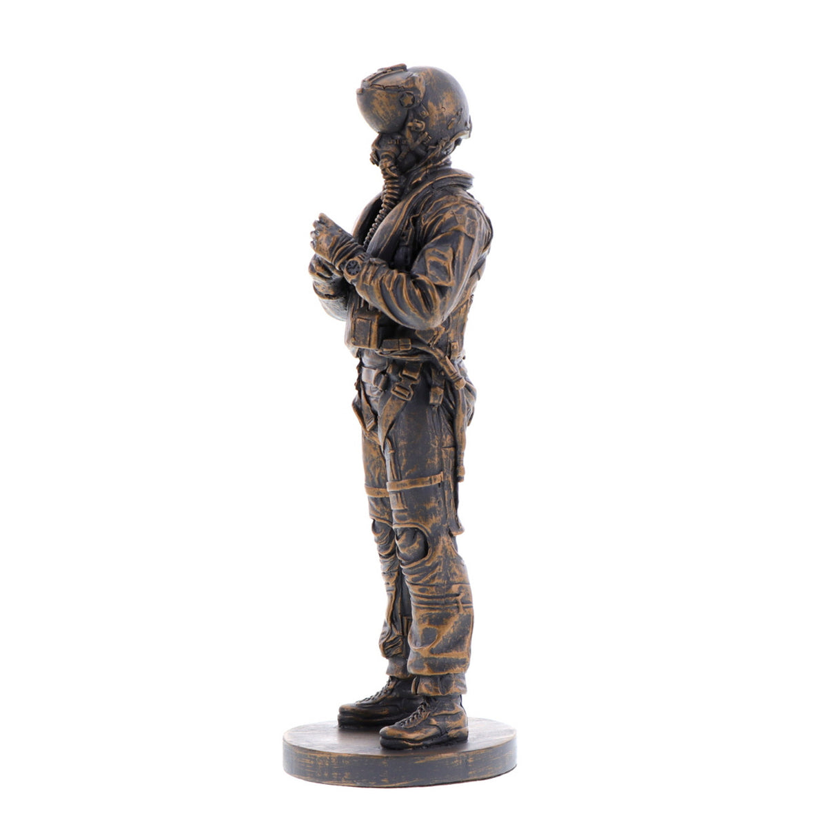 The stunning cold-cast bronze figurine of an RAAF aviator exudes power and determination. This intricately crafted piece captures the essence of the Royal Australian Air Force, showcasing their expertise and commitment to maintaining Australia's air power. www.moralepatches.com.au