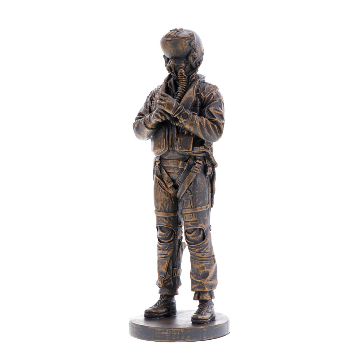 The stunning cold-cast bronze figurine of an RAAF aviator exudes power and determination. This intricately crafted piece captures the essence of the Royal Australian Air Force, showcasing their expertise and commitment to maintaining Australia's air power. www.moralepatches.com.au