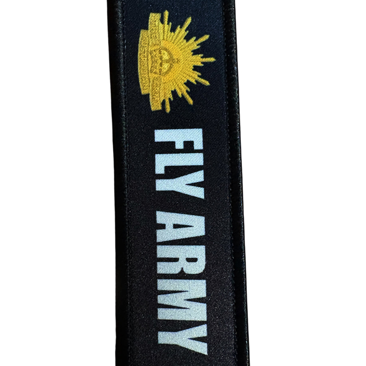 Keep your keys secure and add a touch of military pride with this authentic Army Key Tag. Featuring bold embroidered Army insignia with Blackhawk Helicopter image and the iconic "Remove Before Flight" wording, it's a practical accessory that makes a statement.  www.moralepatches.com.au