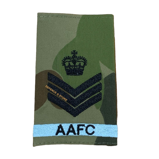 AAFC Australian Air Force Cadets Cadet Flight Sergeant CFSGT Auscam Rank Insignia DPCU  Sold as x1 Rank Slide Only www.moralepatches.com.au