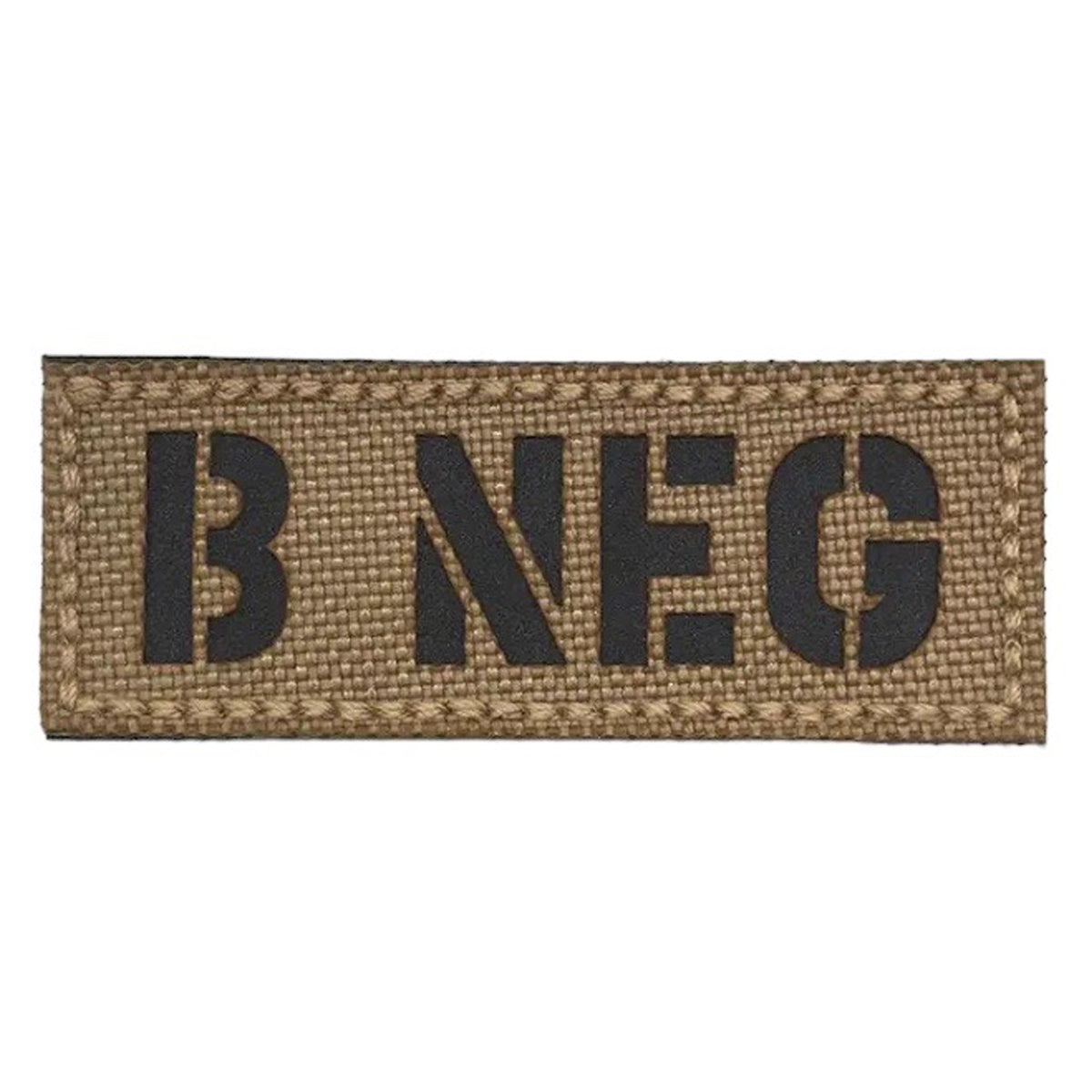 Blood Group Laser Cut Tan Patch Hook & Loop. Size: 6.5x2.5cm www.moralepatches.com.au