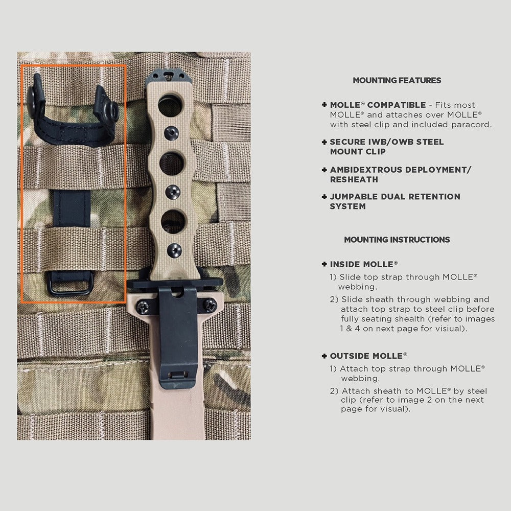 Built for the battlefield, ready for anything. The 185 SOCP®️ Fixed Blade is a versatile next-gen defense tool for infantry and special operations personnel. Designed in conjunction with Greg Thompson based on feedback from the SOCP®️ community, the 185 features an exceptionally tough and resilient CPM-3V blade, resulting in a thin, lightweight knife capable of extreme use without fear of failure, making it an effective battle buddy in any scenario. www.moralepatches.com.au