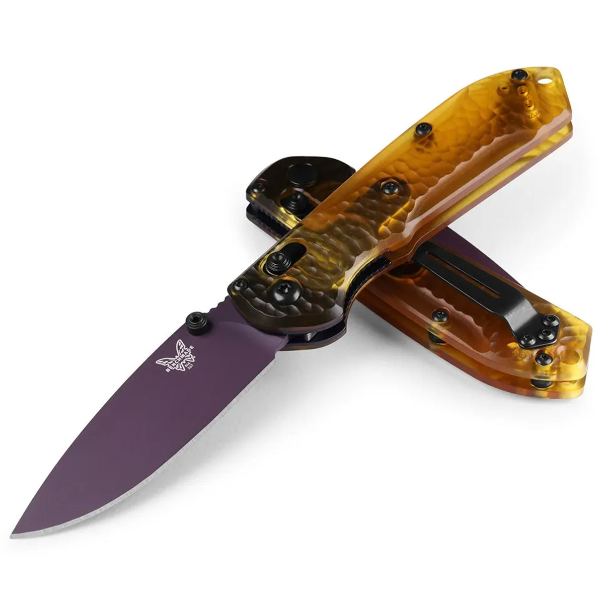 Get a good look under the hood of Benchmade’s 2025 SHOT Show special, the limited edition 56PL-2501 Mini Freek®. Inspired by the pairing of amethyst and topaz gemstones, this robust EDC features a drop point CPM-M4 blade with a custom Cerakote® Amethyst finish and transparent Amber ULTEM™ handle scales, a premium high performance polymer with incredible strength and rigidity. www.moralepatches.com.au