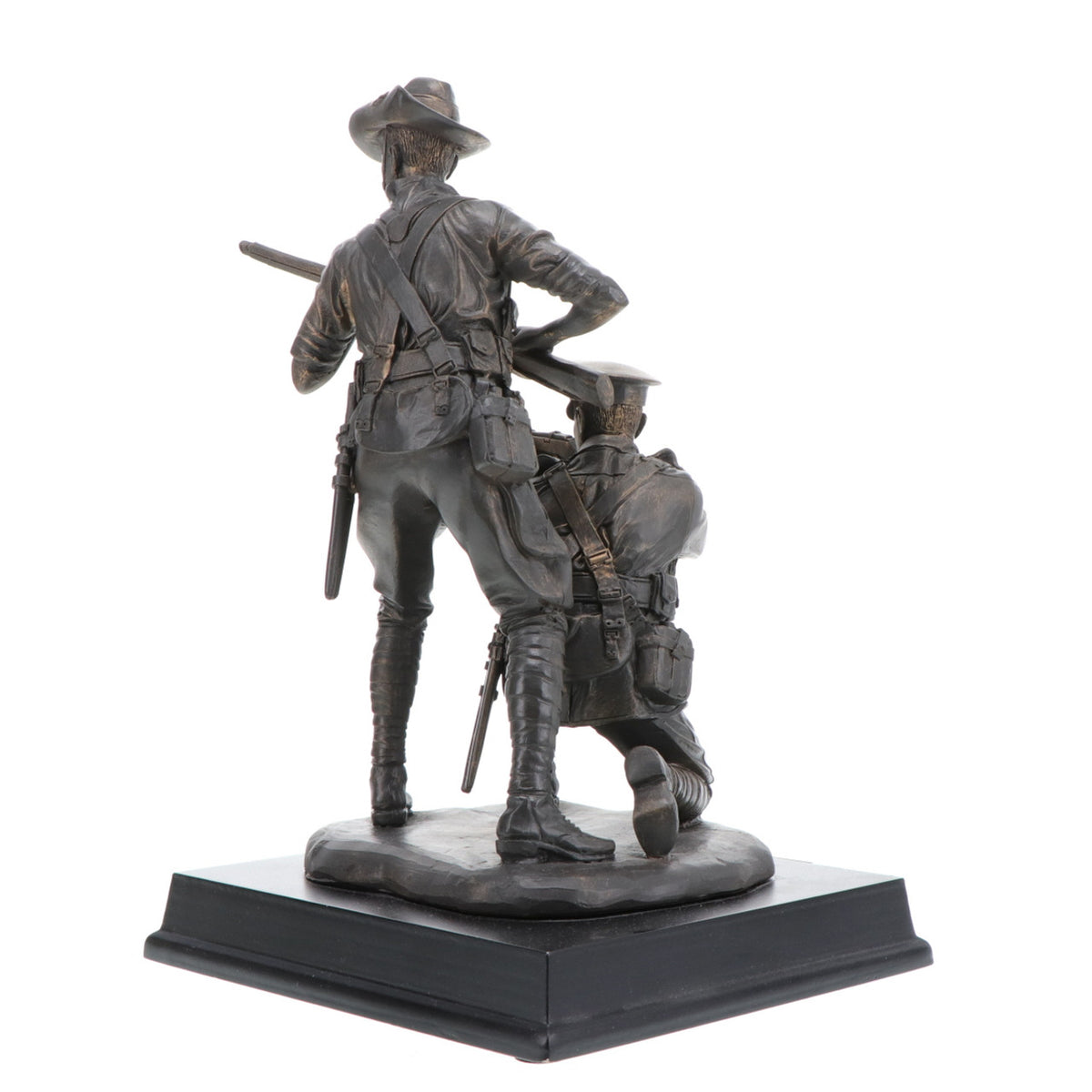 The beautiful 2015 release Sands of Gallipoli Their Spirit Gallipoli Centenary Bronze Figurine, shares the spirit of Gallipoli with this amazingly detailed Limited Edition cold cast bronze figurine. Standing 240mm with a glass vial of actual sands collected from the landing beaches at Gallipoli set into the timber base, this is an heirloom to be treasured through the ages. Only 5,000 available worldwide. www.moralepatches.com.au
