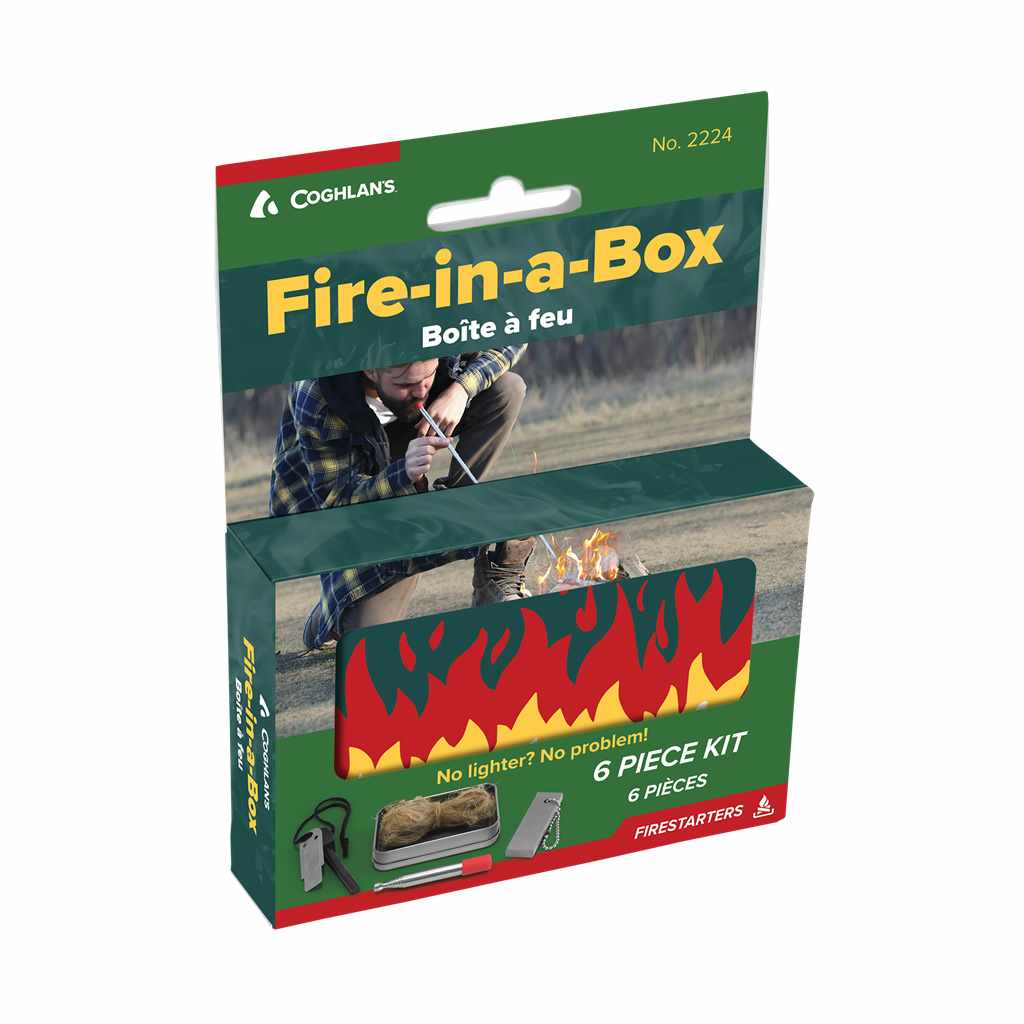 Get a fire lit quickly with Coghlan's Fire-in-a-Box kit. This compact and organised tin case contains everything to start a campfire, convenient to keep in the backpack of hikers, hunters, backpackers, and those who enjoy traditional fire-starting. This kit contains enough material to start hundreds of fires. www.moralepatches.com.au