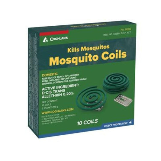 Quick working mosquito coils that kill and repel mosquitos. Each coil lasts 8 hours. Active ingredient: 0.23% d-cis trans allethrin. www.moralepatches.com.au