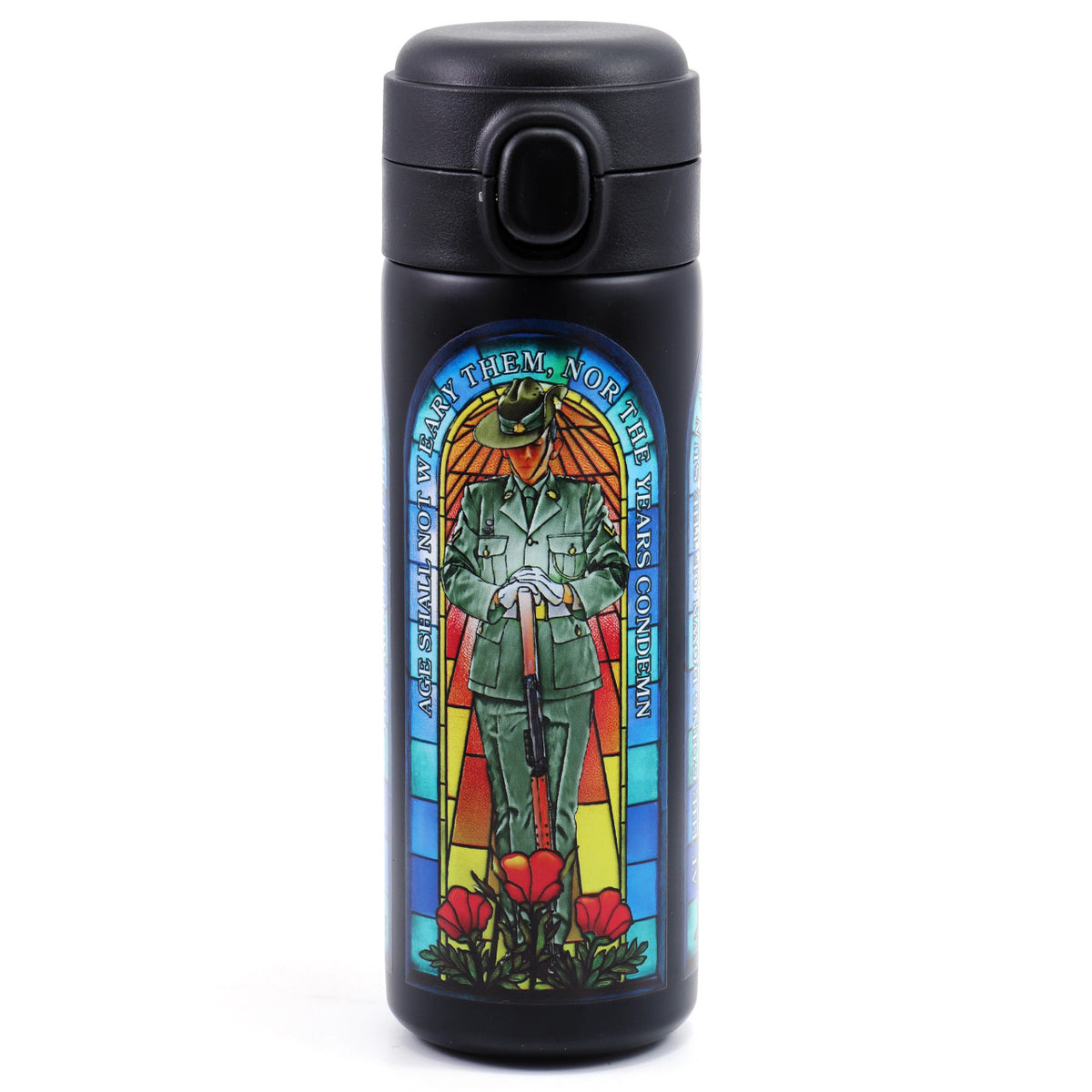 This sleek stainless steel travel mug is designed for ultimate convenience, fitting easily into your cup holder. Its stainless-steel interior resists odours, while the press-button release, and flip-top cap ensure easy access. www.moralepatches.com.au