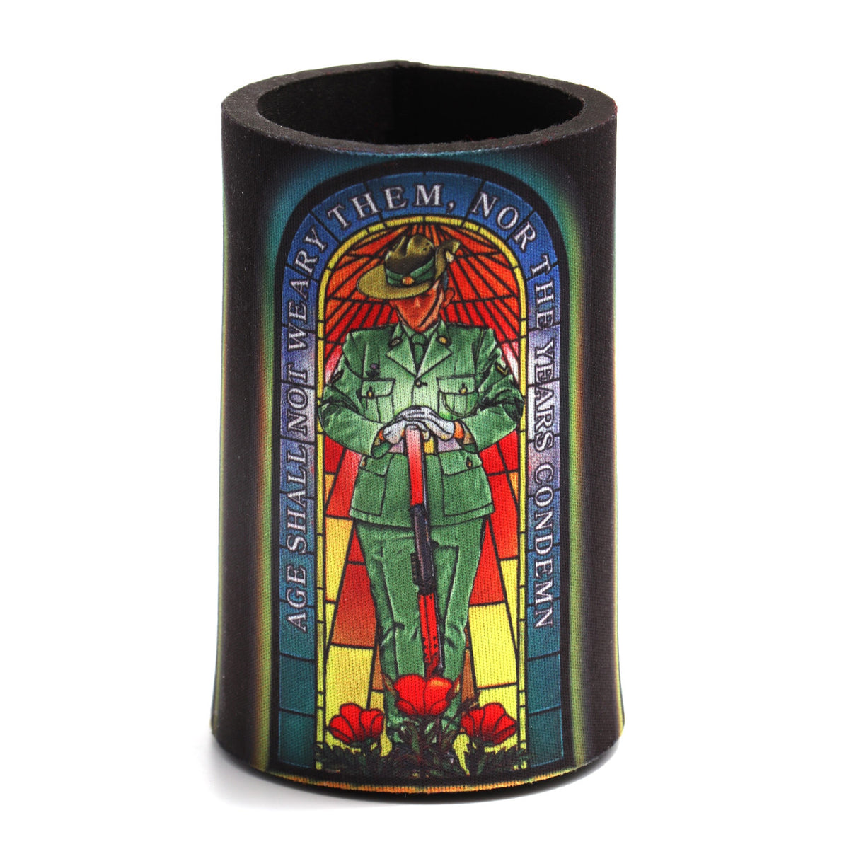 Inspired by the timeless beauty of stained-glass windows, this cooler is a stunning tribute to the Courage, Honour, and Sacrifice of all Australian service men and women, both past and present. www.moralepatches.com.au