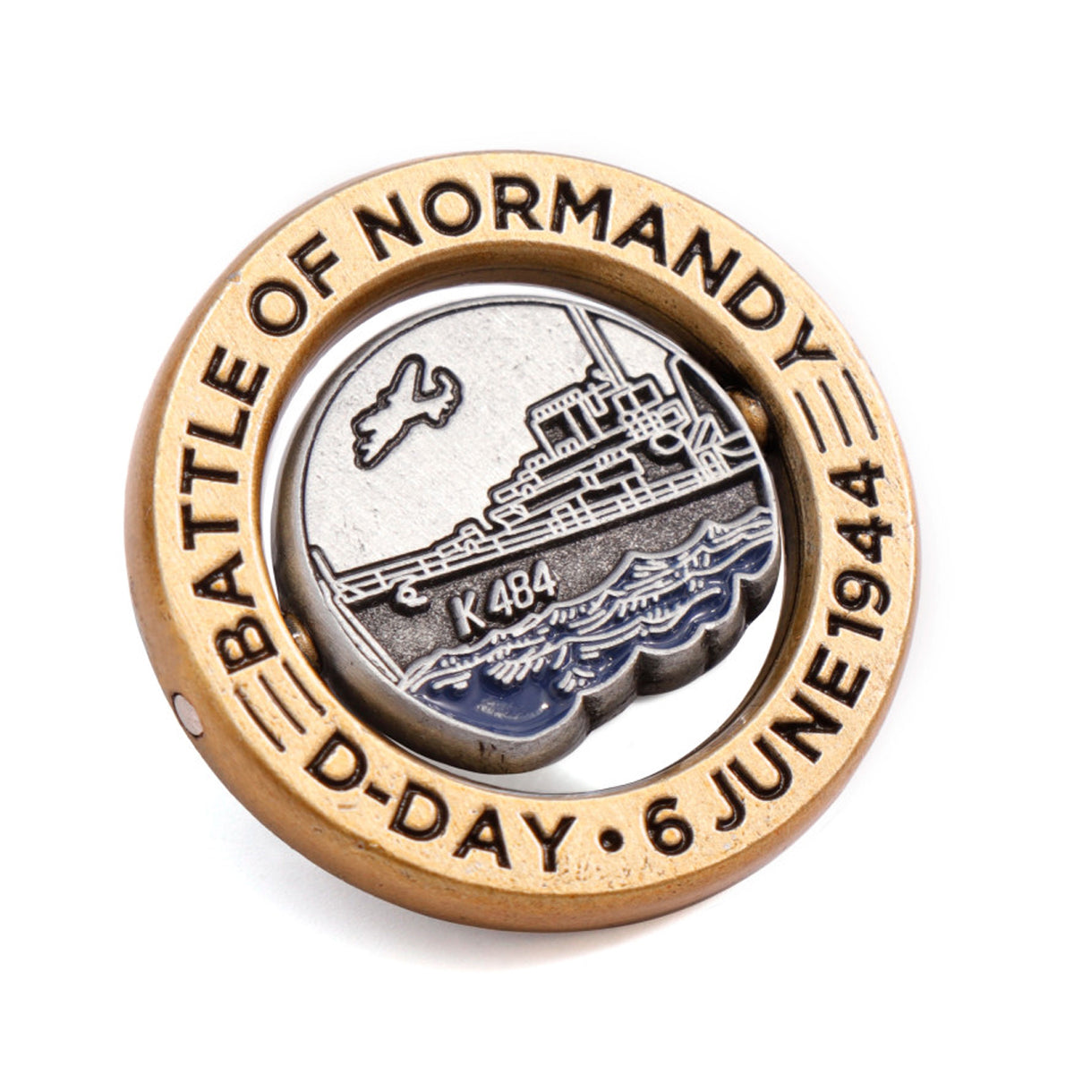 Introducing our exclusive D-Day - Battle of Normandy limited-edition lapel pin, a true collector's item with only&nbsp;1000&nbsp;individually numbered pins. This meticulously crafted pin features a unique spinning disc on an axel, allowing the wearer to alter the front-facing image at their discretion. www.moralepatches.com.au
