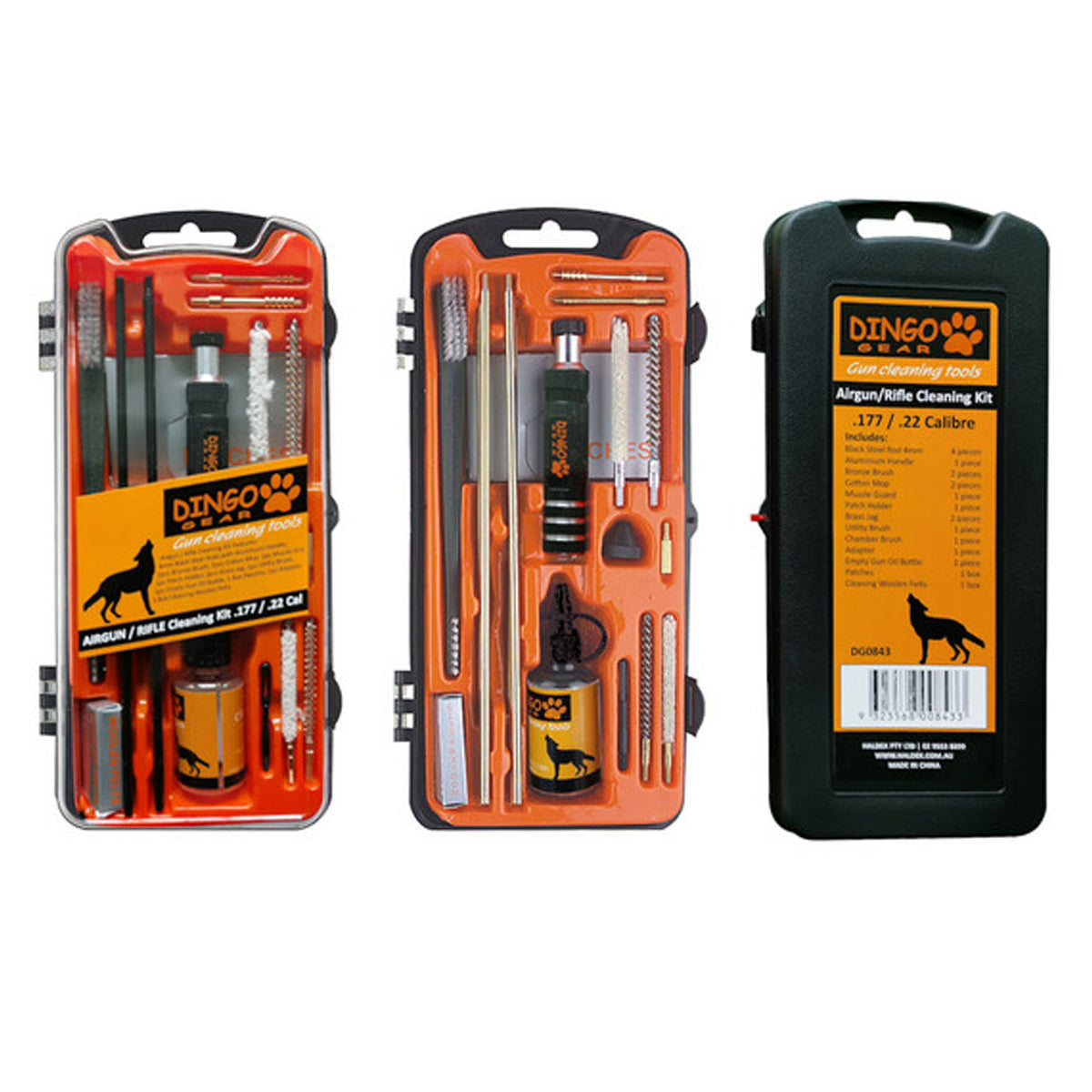 The Dingo Gear Compact Gun Cleaning Kit with Oil Bottle is the perfect solution for you. It comes packed in a strong storage case which is easy to open and close and keep all the components in place. www.moralepatches.com.au