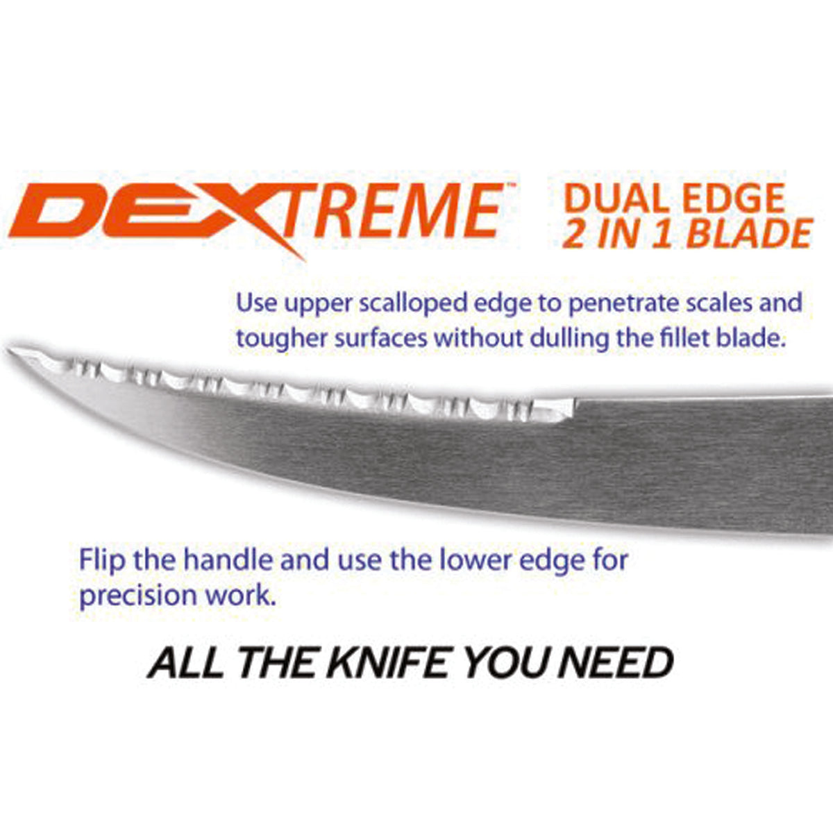 Developed specifically for anglers, the all new Dextreme series features a 2-in-1 blade and an ergonomic handle engineered to deliver great cuts with no compromises. The dual blade enables you to cut through scales without dulling the fillet blade for a more efficient fillet www.moralepatches.com.au