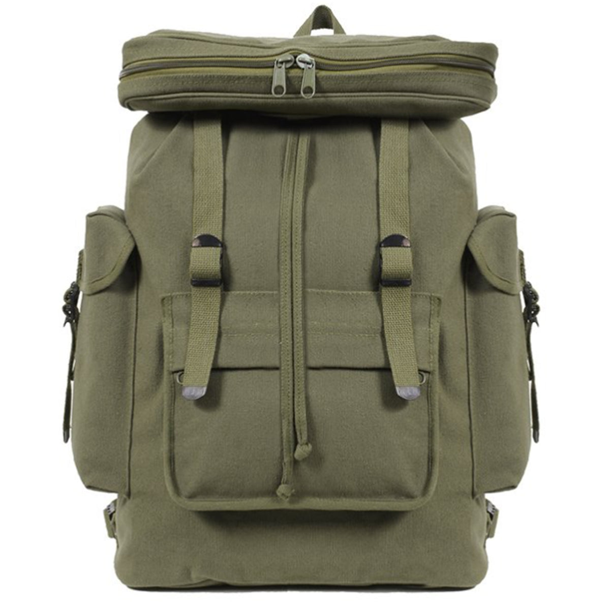 Strong canvas material Metal fastenings Backpack or shoulder bag Drop sack style with upper compartment 50 x 33 x 19cm www.moralepatches.com.au