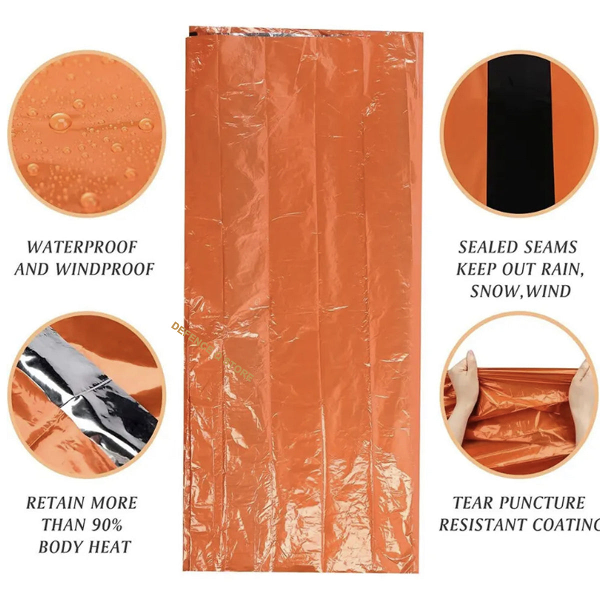 The Bivvy Emergency Sleeping Bag is a must-have for any outdoor adventure. It offers reliable protection from wet weather, keeping you warm and dry no matter the conditions. Plus, its functional design allows it to double as a temporary shelter for added safety and security. Add it to your emergency kit for a versatile and essential piece of gear. Measures 213x91cm. www.moralepatches.com.au