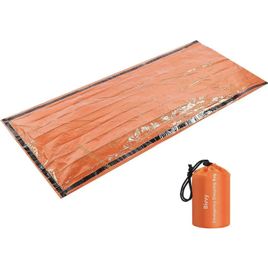 The Bivvy Emergency Sleeping Bag is a must-have for any outdoor adventure. It offers reliable protection from wet weather, keeping you warm and dry no matter the conditions. Plus, its functional design allows it to double as a temporary shelter for added safety and security. Add it to your emergency kit for a versatile and essential piece of gear. Measures 213x91cm. www.moralepatches.com.au