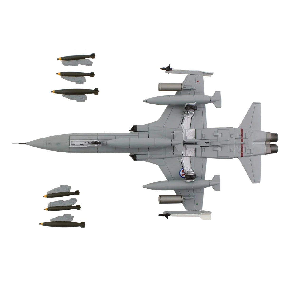 Hobby Master's HA33014 delivers a meticulously rendered 1:72 scale F-5A Freedom Fighter, serial 128, as flown by 336 Squadron of the Royal Norwegian Air Force in February 1998. www.moralepatches.com.au