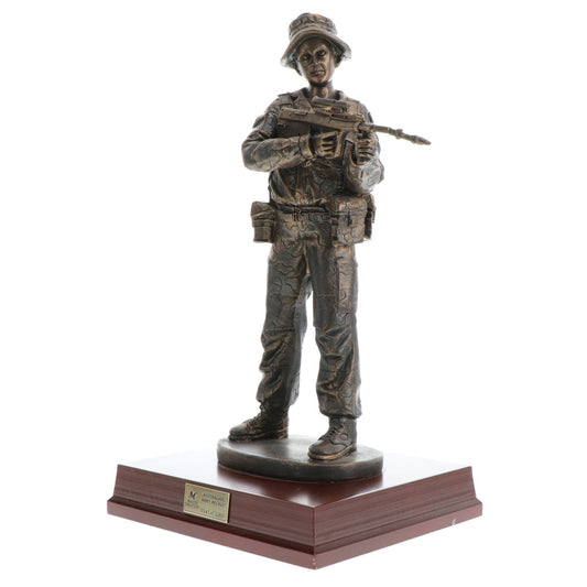 Female Recruit Figurine is the perfect present for serving members or veterans, order now from the military specialists. This superb 295mm tall female Army recruit figurine is the ideal gift, award or collectable. www.moralepatches.com.au