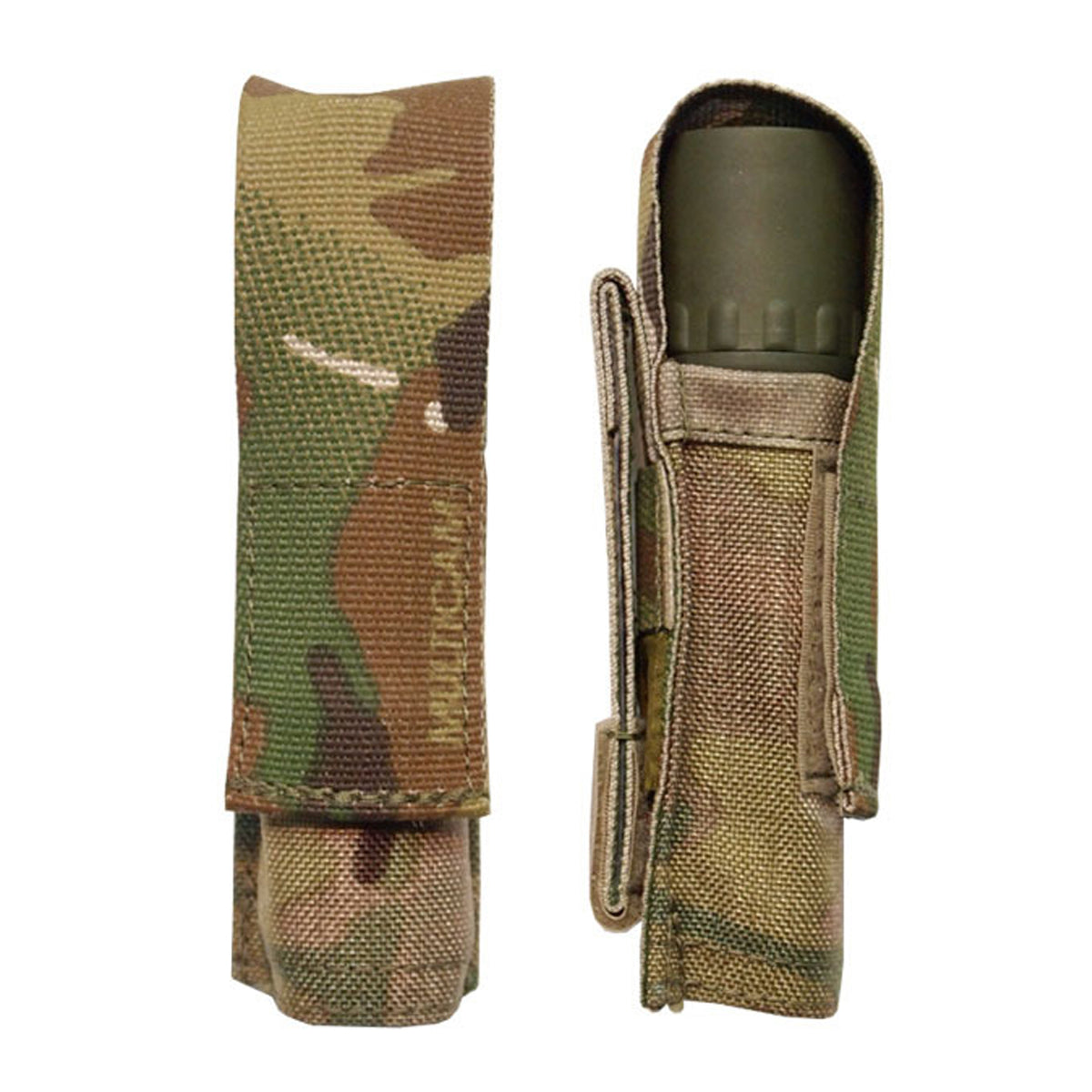Designed to carry Surefire G2 series torch. Molle attachments, up to 1.5". Adjustable velcro lid. Will also fit 6P series (Pictured). Requires one MOLLE column for attachment. www.moralepatches.com.au