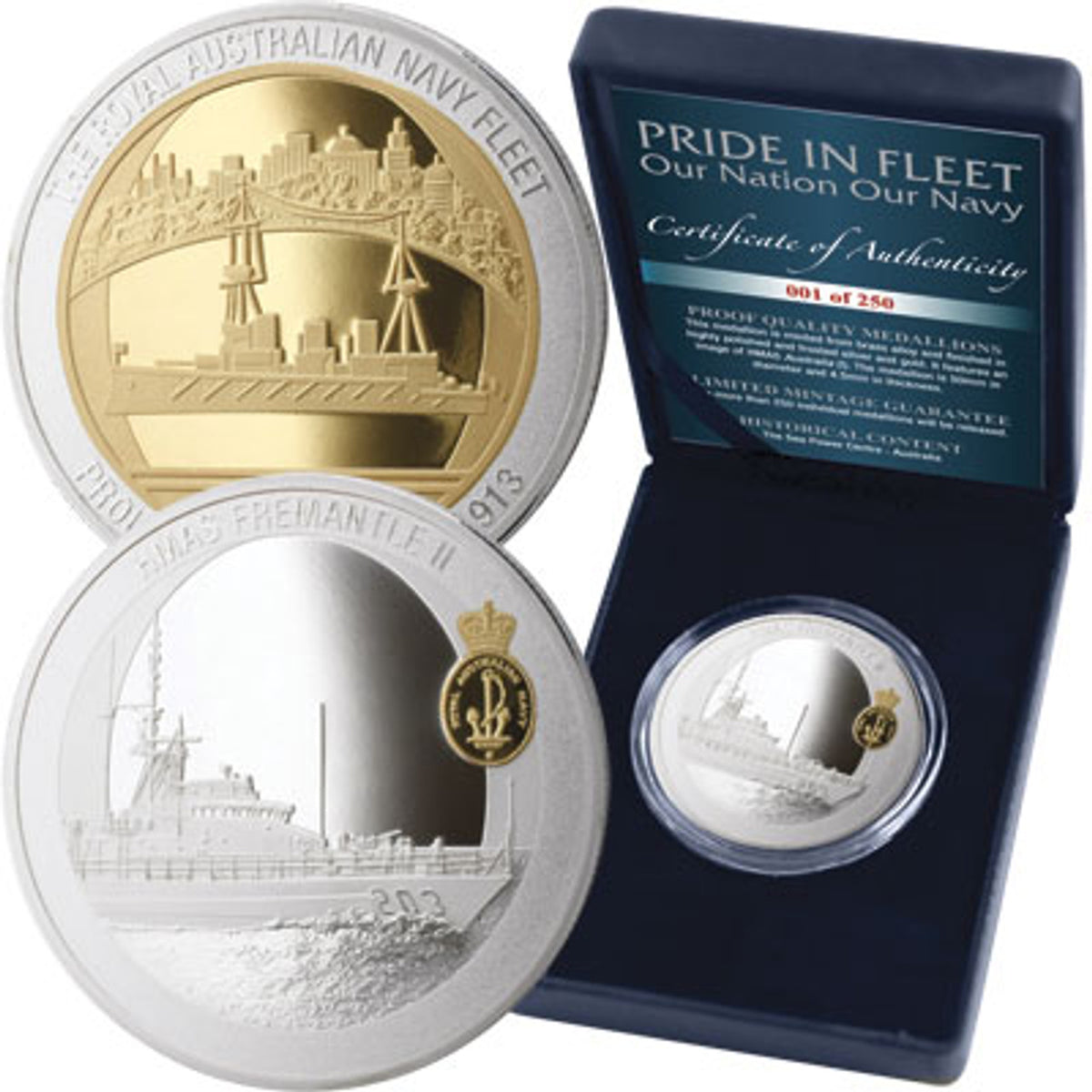 HMAS Fremantle II Limited Edition Medallion buy now and remember you were there. This limited edition medallion features HMAS Fremantle (II), the lead vessel of 15 Fremantle class patrol boats that entered service in the RAN between 1979 and 1984. www.moralepatches.com.au