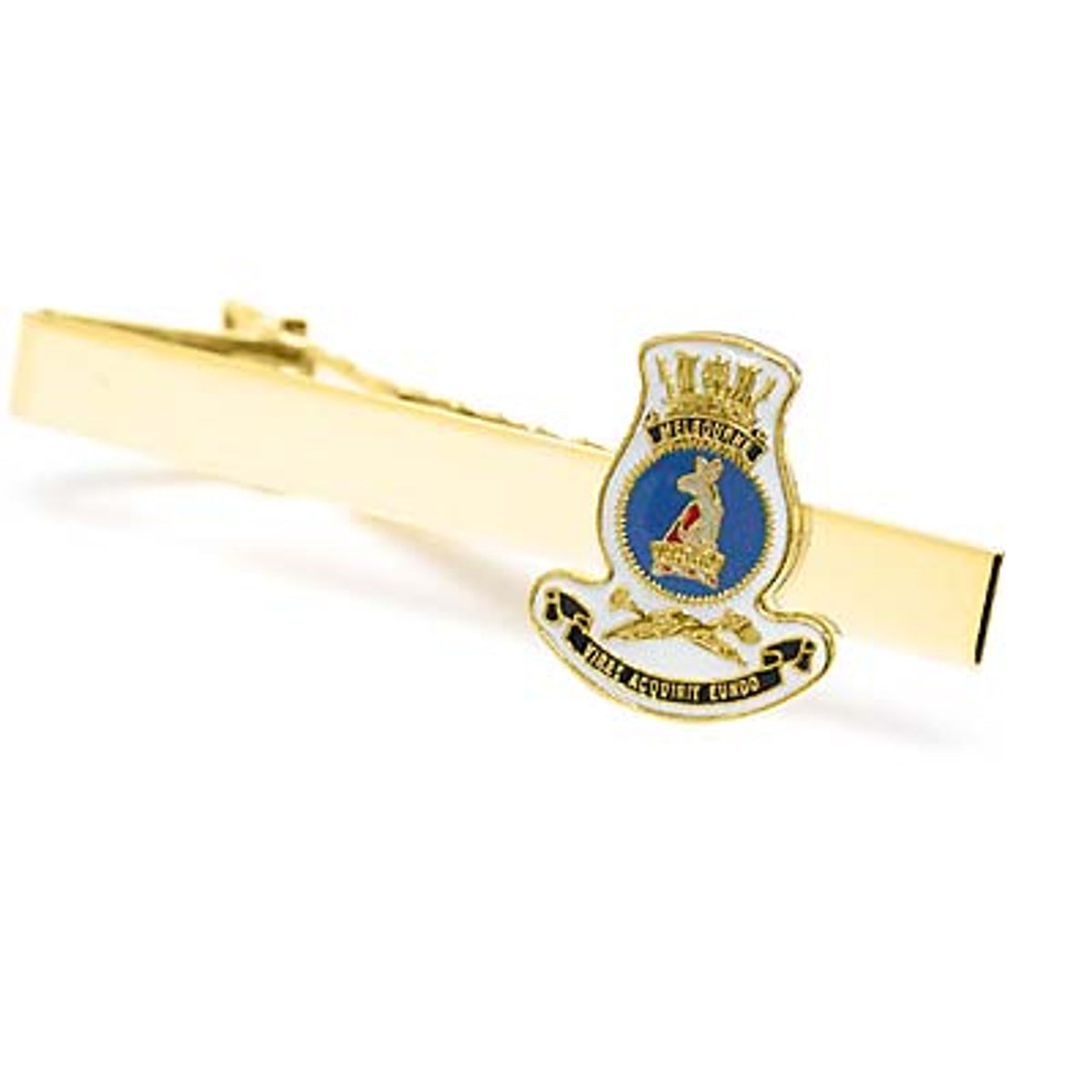 Add a touch of elegance to your look with the HMAS Melbourne 20mm enamel tie bar! Crafted with gold-plated material, this gorgeous tie bar is perfect for any work or formal occasion. www.moralepatches.com.au