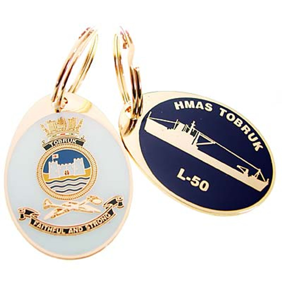 Looking for a unique and practical key ring? Look no further than the HMAS Tobruk key ring, available now from the tactical specialists. This stunning 40mm gold plated enamel key ring is not only a great way to keep your keys organized, but also a great conversation starter. Place your order today and never lose your keys again. www.moralepatches.com.au