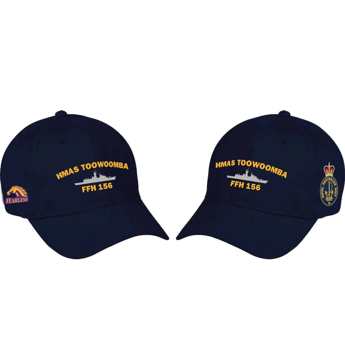 The HMAS Toowoomba Policy Cap is a must-have accessory for military enthusiasts. Made from high-quality heavy brushed cotton, this cap features the prestigious Navy Ceremonial badge on the left side. www.moralepatches.com.au