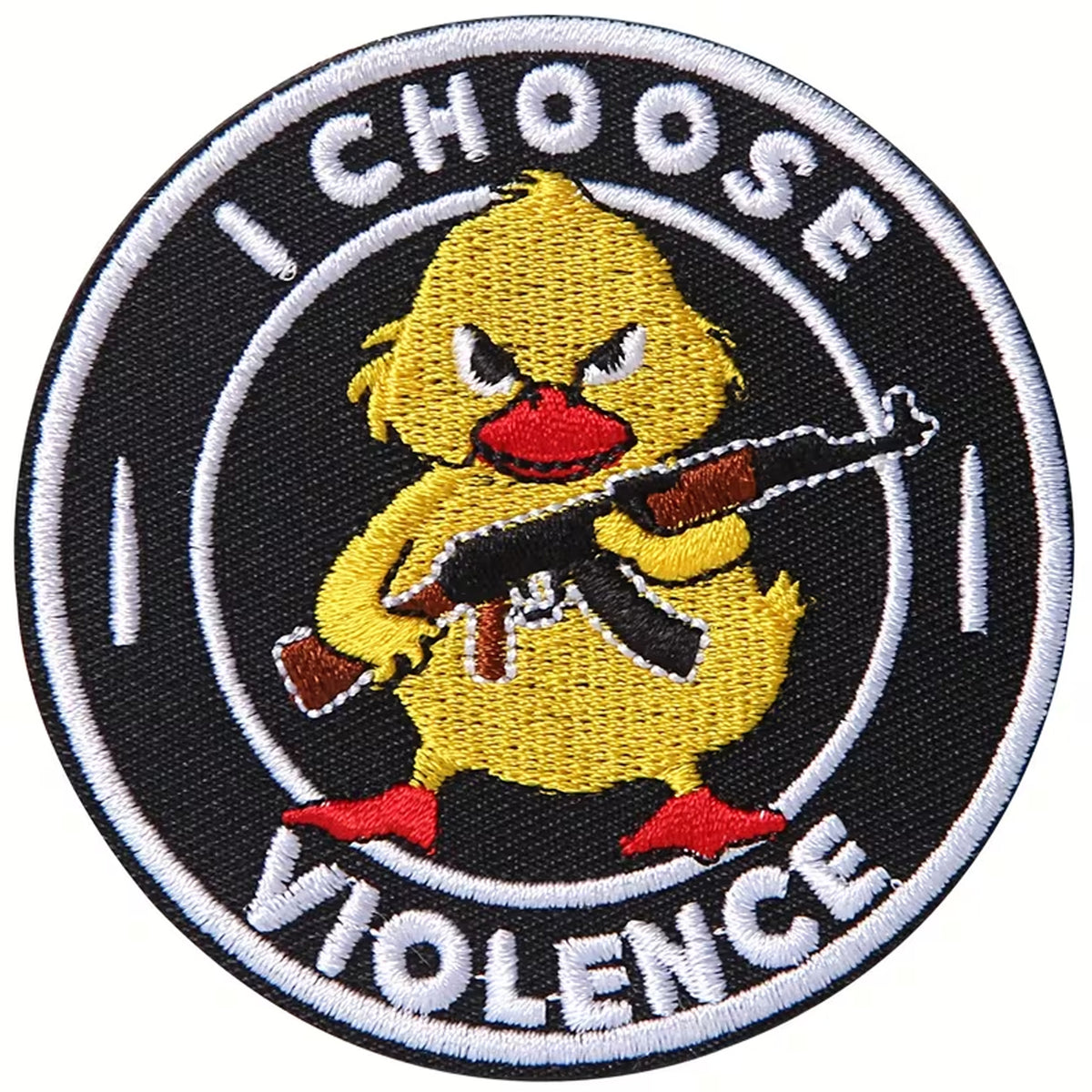 Dominate your gear with this striking I Choose Violence Round Patch Hook &amp; Loop, engineered for serious operators. Measuring 7.6x7.6cm, it features dual-sided hook and loop backing www.moralepatches.com.au