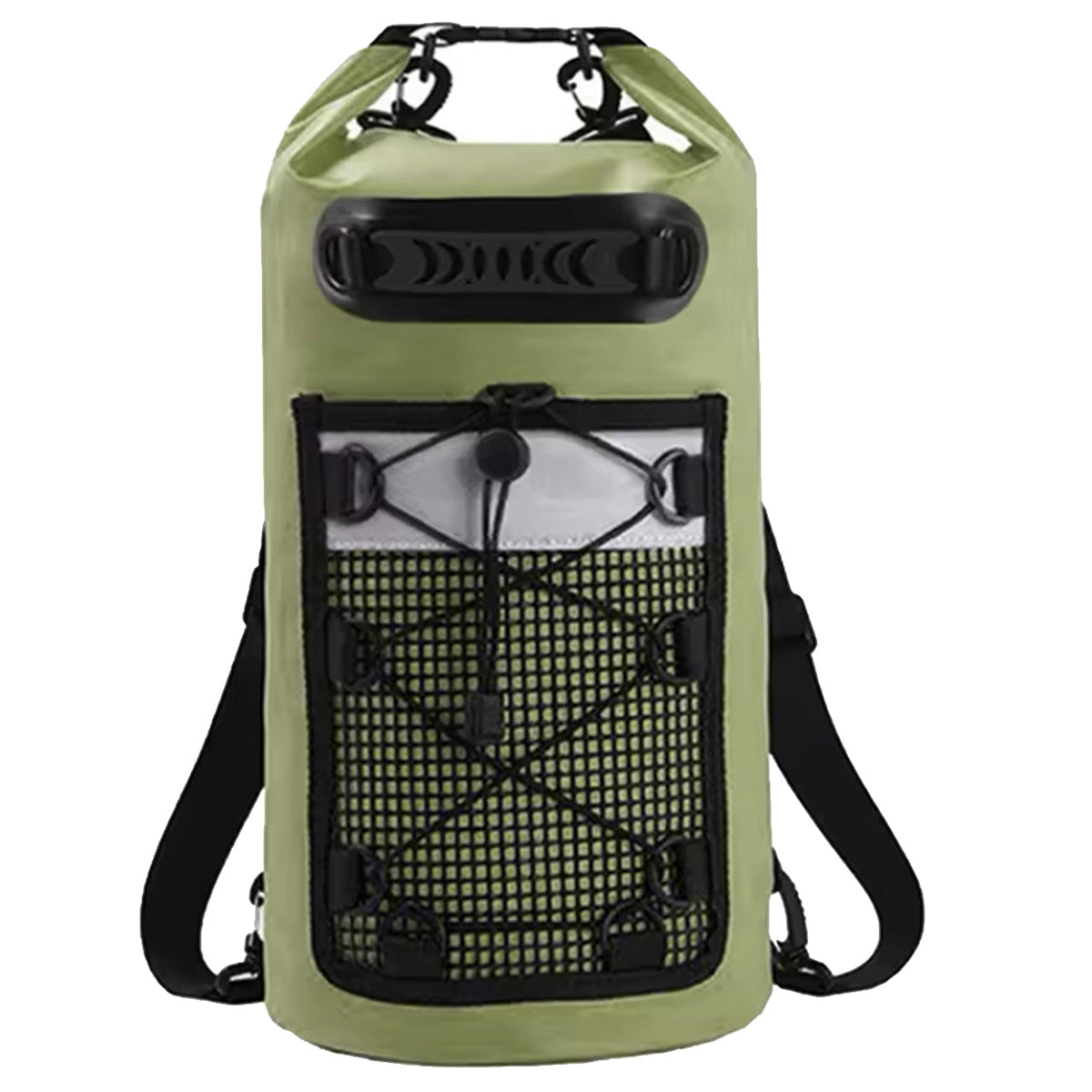 Explore the great outdoors with our versatile and durable Waterproof Backpack Drybag! Measuring 63x28cm, this backpack is made of PVC material and features clip-on shoulder straps for easy carrying. Perfect for hiking, light climbing, beach trips, kayaking, and other tactical operations, this backpack will be your go-to for all your outdoor adventures. www.moralepatches.com.au