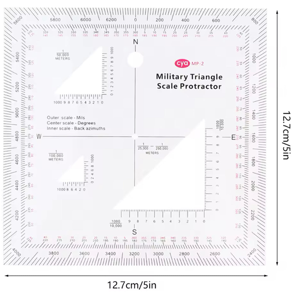 Discover your location and destination with ease during emergencies and while in the field using the Navigation Coordinate Scale Protractor. This military-grade tool, measuring 12.7x12.7cm, accurately displays coordinates when paired with a scaled map. Perfect for military personnel, it allows you to mark your location and endpoint for quick and efficient navigation. www.moralepatches.com.au