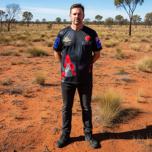 Pay tribute to those who served with this meaningful tee crafted from durable 100% polyester. The "Honour The Fallen Lest We Forget" design carries a powerful message of remembrance, making it an ideal choice for commemorative occasions, ANZAC events, or everyday wear that sparks important conversations. Comfortable, versatile, and built to last. www.moralepatches.com.au