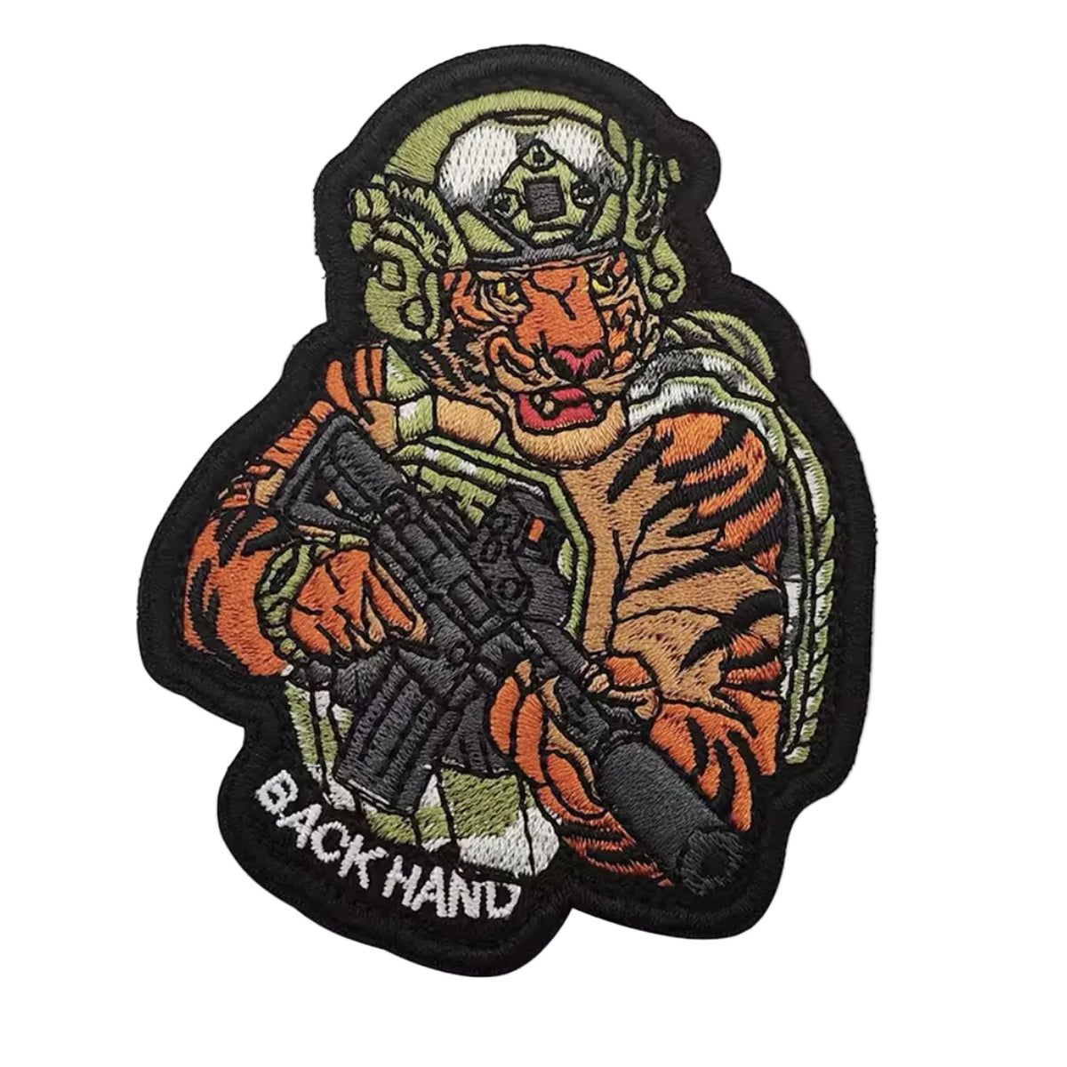 Tactical Tiger Dark Orange Back Hand Embroidery Patch Hook & Loop www.moralepatches.com.au