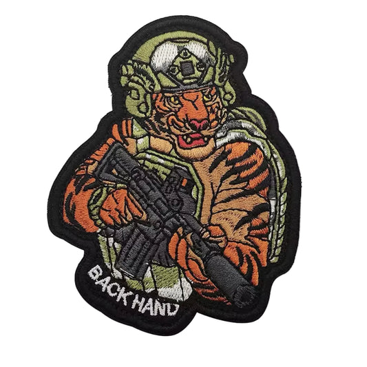 Tactical Tiger Dark Orange Back Hand Embroidery Patch Hook & Loop www.moralepatches.com.au
