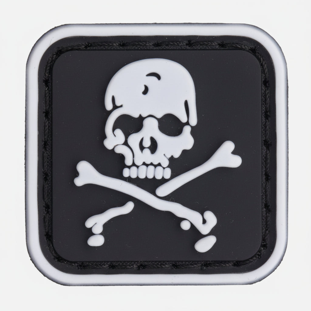 Make a bold statement with the Bones PVC Morale Patch Hook &amp; Loop. This striking 2.5x2.5cm patch features laser-cut precision detailing that demands attention. Backed with both hook and loop fasteners, it's ready to attach to tactical gear, backpacks, or uniforms instantly. www.moralepatches.com.au