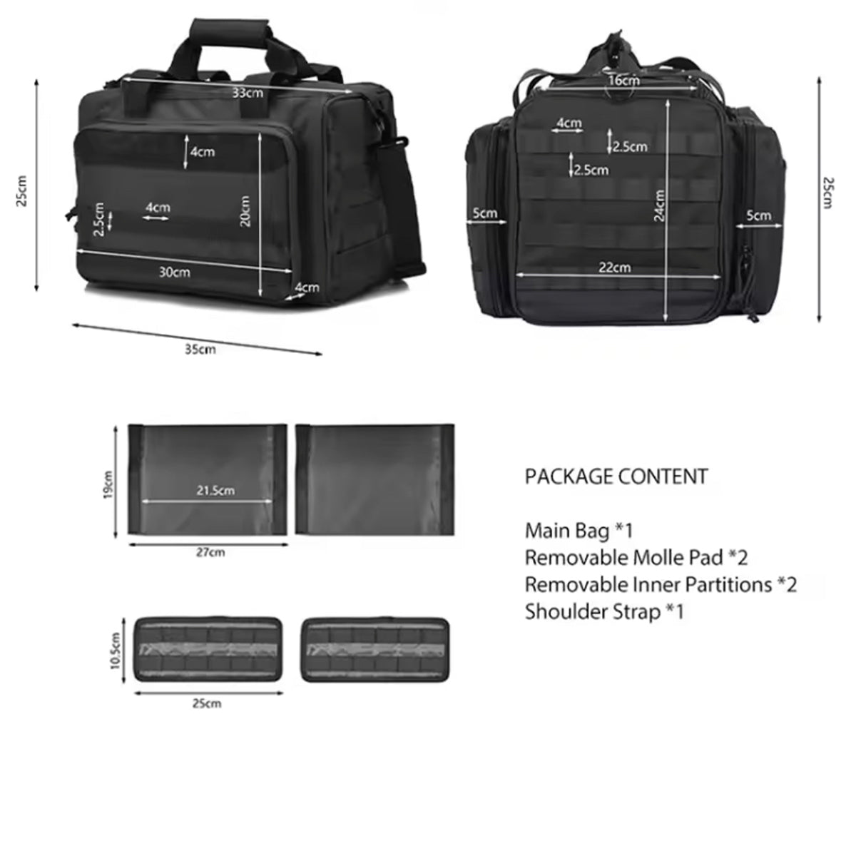 Tactical Gun Range Bag Shooting Duffle Bags for Handguns Pistols with Lockable Zipper and Heavy Duty Antiskid Feet. www.moralepatches.com.au