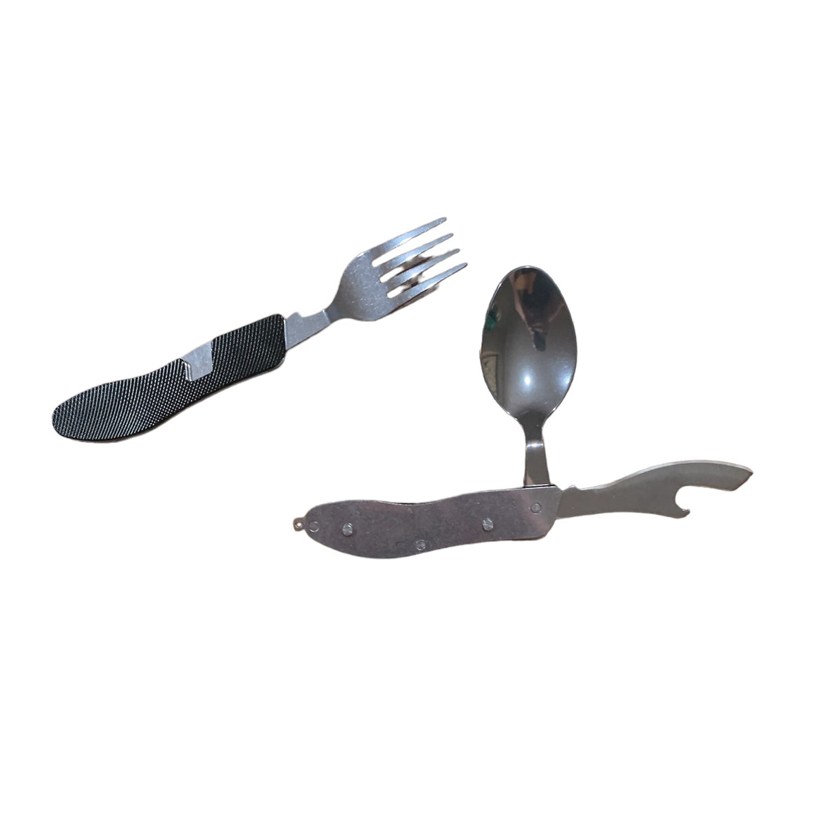 Looking for the ultimate knife, fork, and spoon set? Look no further with the KFS Set. This folding set also includes a bottle opener, making it perfect for cadets, military personnel, hikers, campers, and anyone on the go. Made of durable stainless steel, this set is ideal for all your outdoor activities. www.moralepatches.com.au