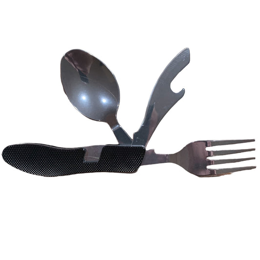 Looking for the ultimate knife, fork, and spoon set? Look no further with the KFS Set. This folding set also includes a bottle opener, making it perfect for cadets, military personnel, hikers, campers, and anyone on the go. Made of durable stainless steel, this set is ideal for all your outdoor activities. www.moralepatches.com.au