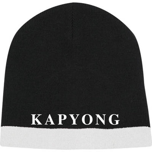 The Kapyong Company Beanie is a stylish and warm accessory that showcases your affiliation with the Kapyong Company. Made from 100% acrylic, this black and white beanie is perfect for keeping your head cozy during chilly weather. Order now and show your support for the Kapyong Company. www.moralepatches.com.au
