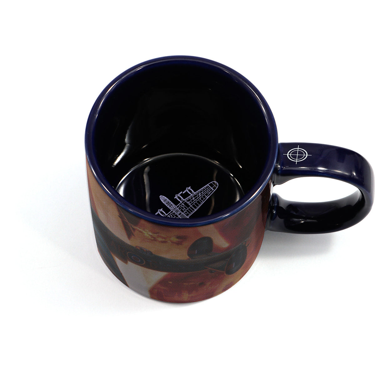 The mug showcases Harrison's artwork titled "Into the Cauldron" and includes a schematic of the aircraft in the base. Made from durable ceramic with an easy-grip handle and scratch-resistant finish, this mug is perfect for both hot and cold beverages. www.moralepatches.com.au