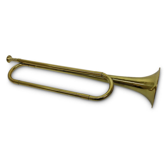 With a 25mm diameter on the mouthpiece and the well known conical shape or the brass family, this instrument is a classic and simple rendition of the valveless bugle. Known for it's use on the battle field and on ANZAC day, this instrument will get your cadet or scout Parade-ready or make a stunning addition to your display cabinet. www.moralepatches.com.au