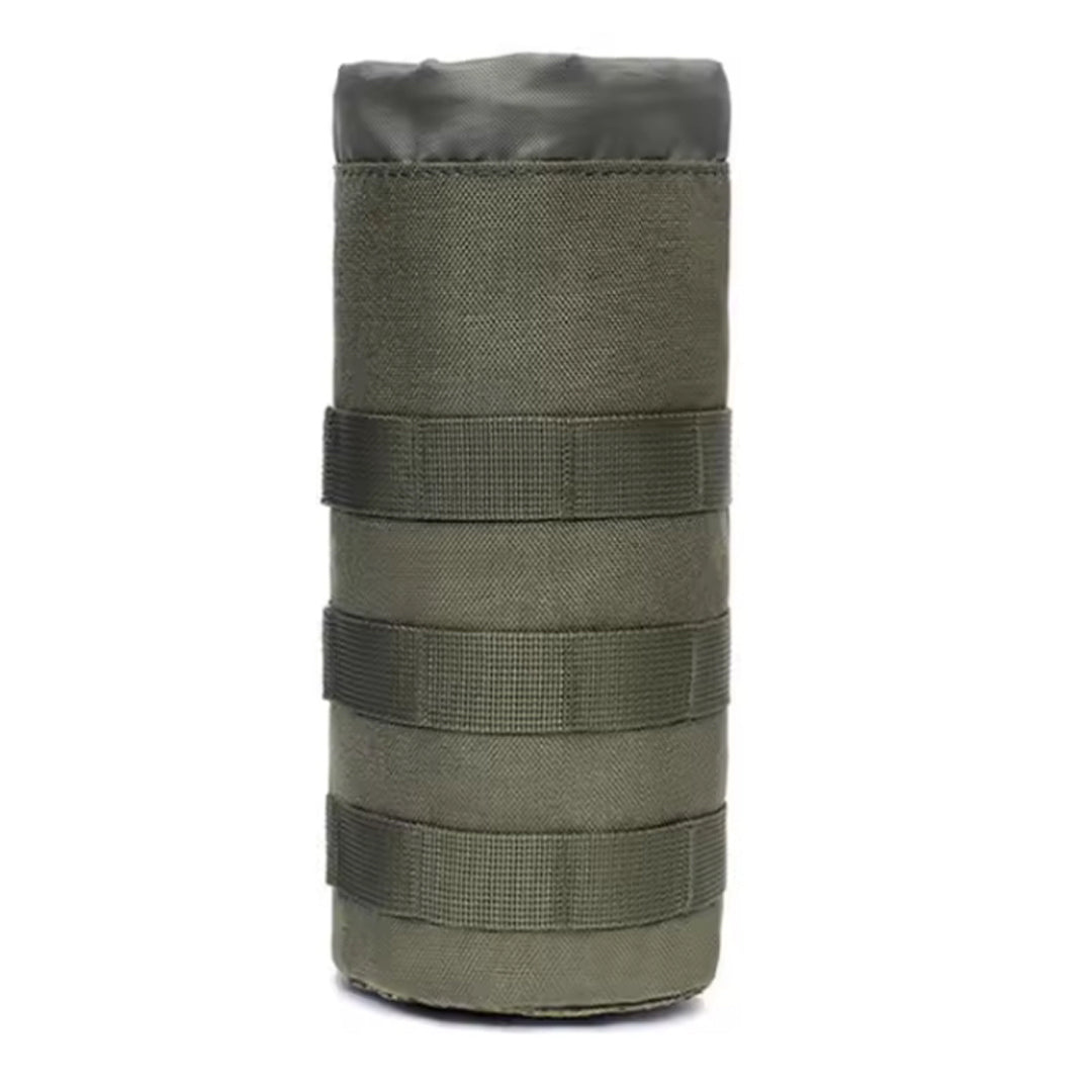The MOLLE Water Bottle Pouch in green is crafted to fit perfectly with the MOLLE webbing system featured on a wide range of tactical gear. Its secure attachment ensures your water bottle stays firmly in place during any activity, whether you're hiking, camping, or on duty. www.moralepatches.com.au