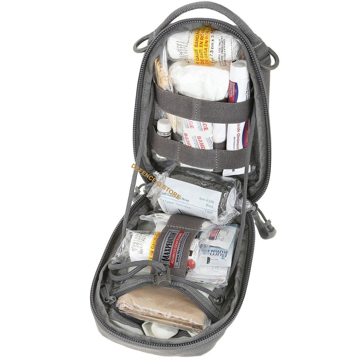 The FRP First Response Pouch is an updated interpretation of the traditional blow-out medical pouch. It has an interior paracord adjuster used to set the angle of opening for the main compartment. The inside is equipped with elastic straps and pockets for organizing first aid essentials. www.moralepatches.com.au