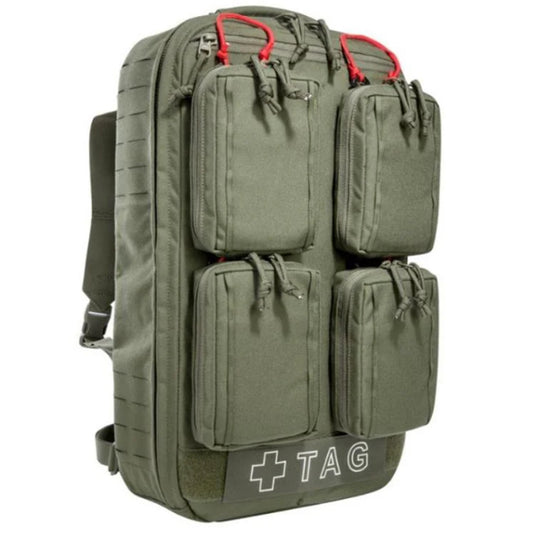 Emergency backpack for the simultaneous first aid treatment of several wounded persons. The TT Medical Mascal Pack (MASCAL = Mass Casualty) is used for the initial treatment of injured persons if they cannot be treated individually immediately. www.moralepatches.com.au