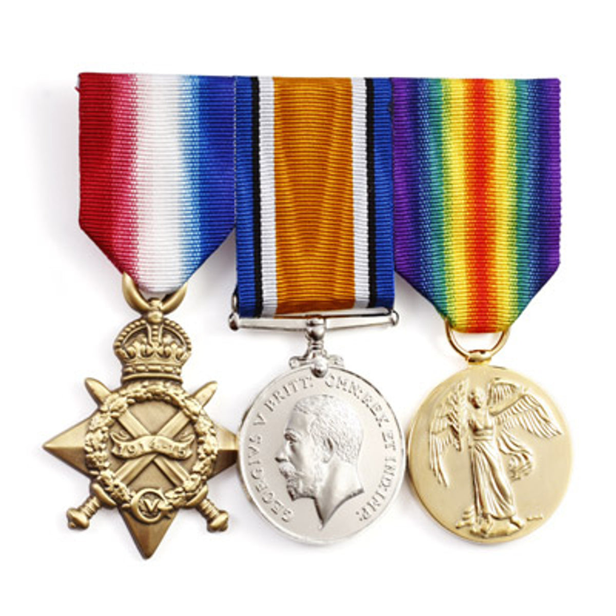 This quality WW1 miniature replica medal set is perfect for your Great War bears, order now from the military specialists. 3 miniature replica medals swing mounted, including the 1914-15 Star, British War Medal and Victory Medal. www.moralepatches.com.au