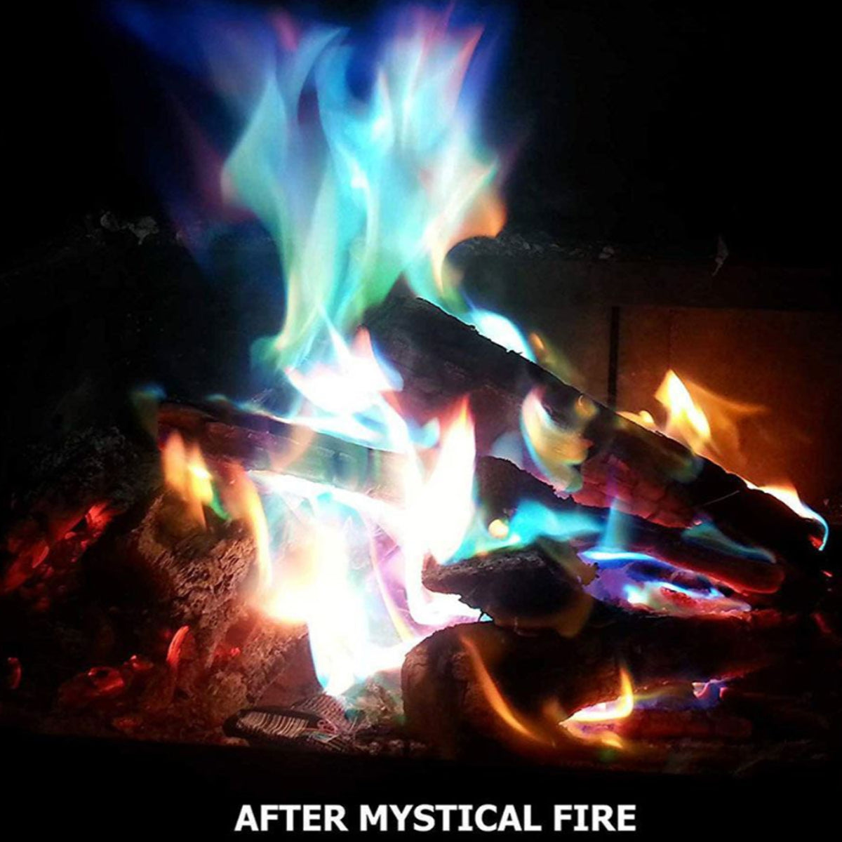 Mystical Fire is an exciting campfire novelty that&nbsp;produces vibrantly coloured flames&nbsp;in any timber fire. Watch in amazement as flames turn from&nbsp;red to blue to green to violet, providing entertainment for the whole family on your next camping trip. This 60% expanded packet increases burn time! www.moralepatches.com.au
