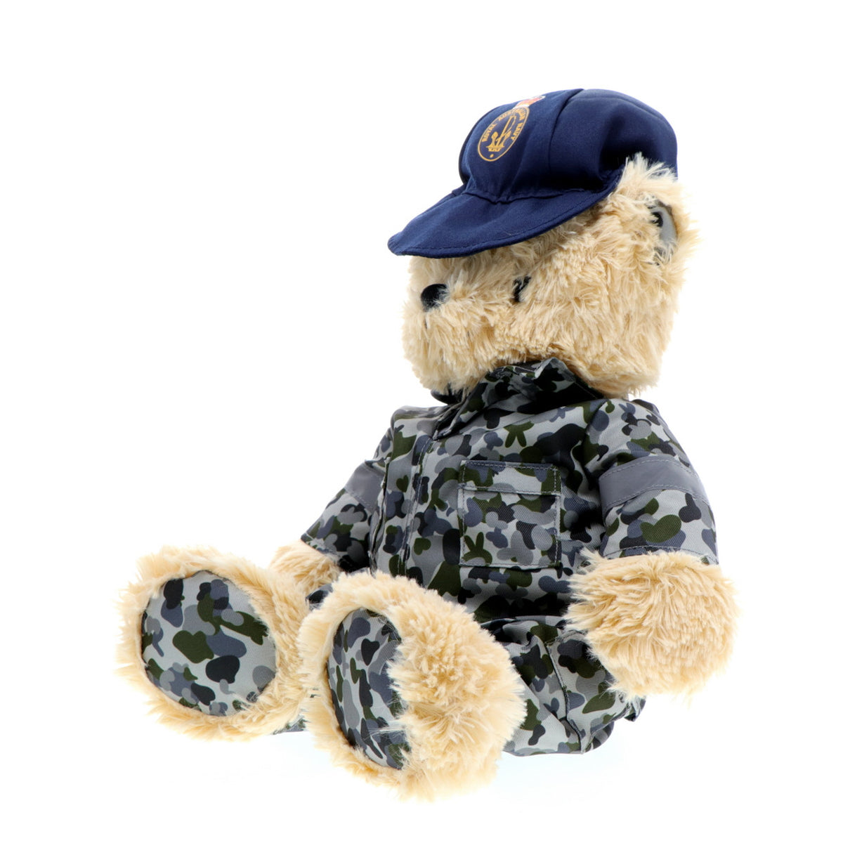 This wonderfully cuddly 40cm Navy bear brings joy to both young and old, and celebrates the brave heroes of the Royal Australian Navy. Show your pride in our country and express your admiration with this possibly most lovable Navy bear ever. Unforgettable comfort and delight guaranteed! www.moralepatches.com.au