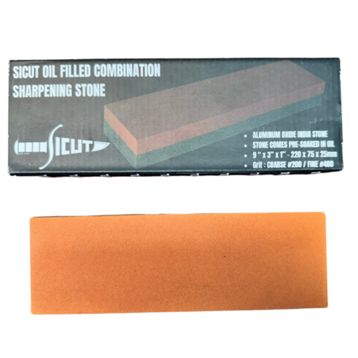 Made from&nbsp;Aluminium oxide, this stone features a&nbsp;dual grit design (200/400), allowing for&nbsp;coarse edge restoration&nbsp;and&nbsp;fine honing. The&nbsp;oil-filled composition&nbsp;ensures&nbsp;smoother sharpening&nbsp;by reducing friction and keeping metal shavings from embedding into the surface. www.moralepatches.com.au