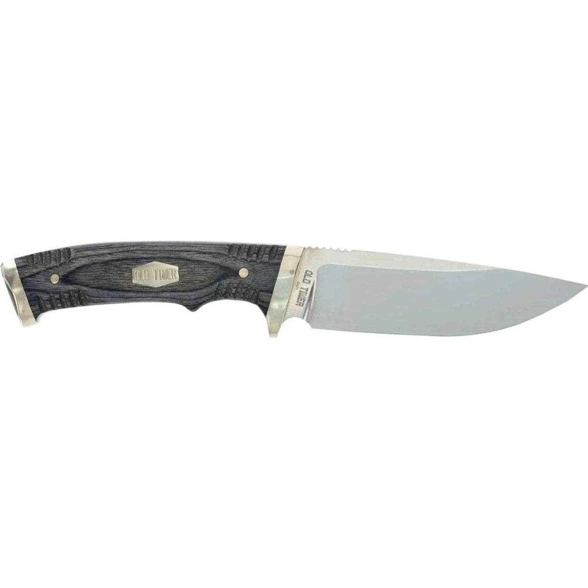 The 169OTH Heritage Series Fixed Blade features top quality D2 Steel full-tang design, gray laminate wood handle, nickel silver pommel, pins and guard and custom fit leather sheath. This knife is great for any outdoorsman or everyday carry. www.moralepatches.com.au